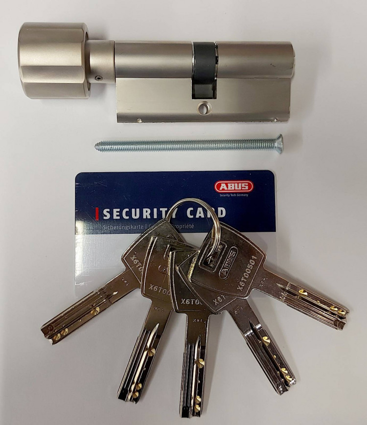 Механизм цилиндровый Abus X6 (Абус) 105 мм (35*70) никель, кл/вертушка