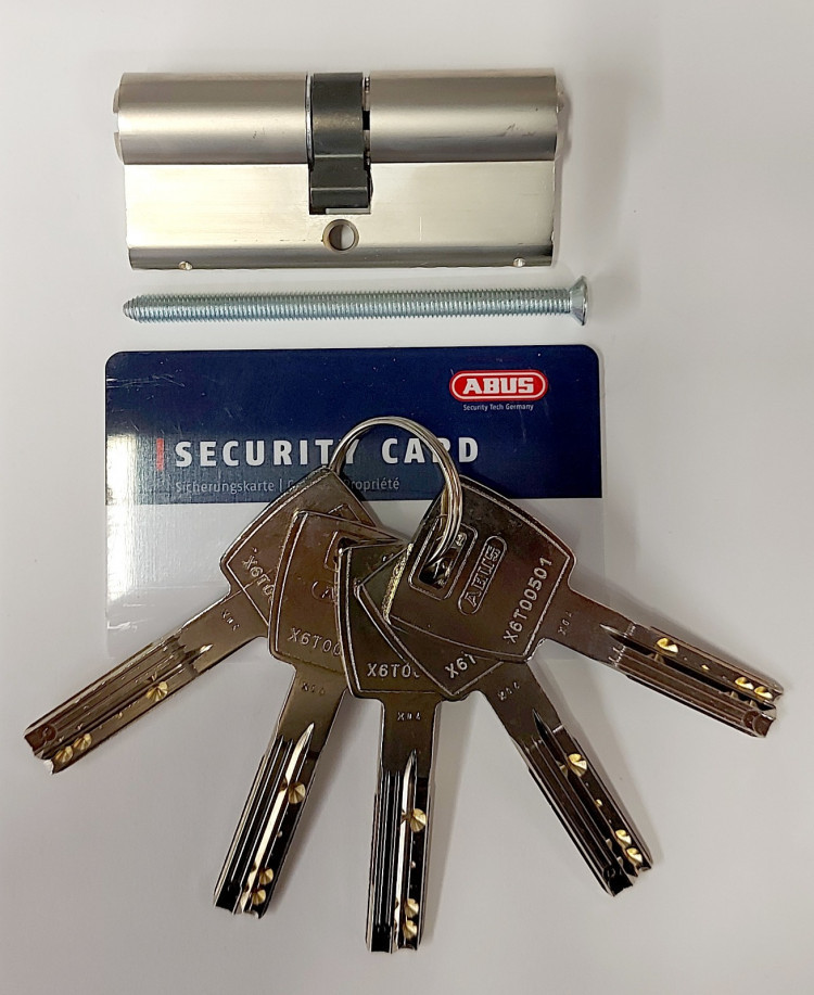 Механизм цилиндровый Abus X6 (Абус) 60мм (30*30) никель, кл/ключ